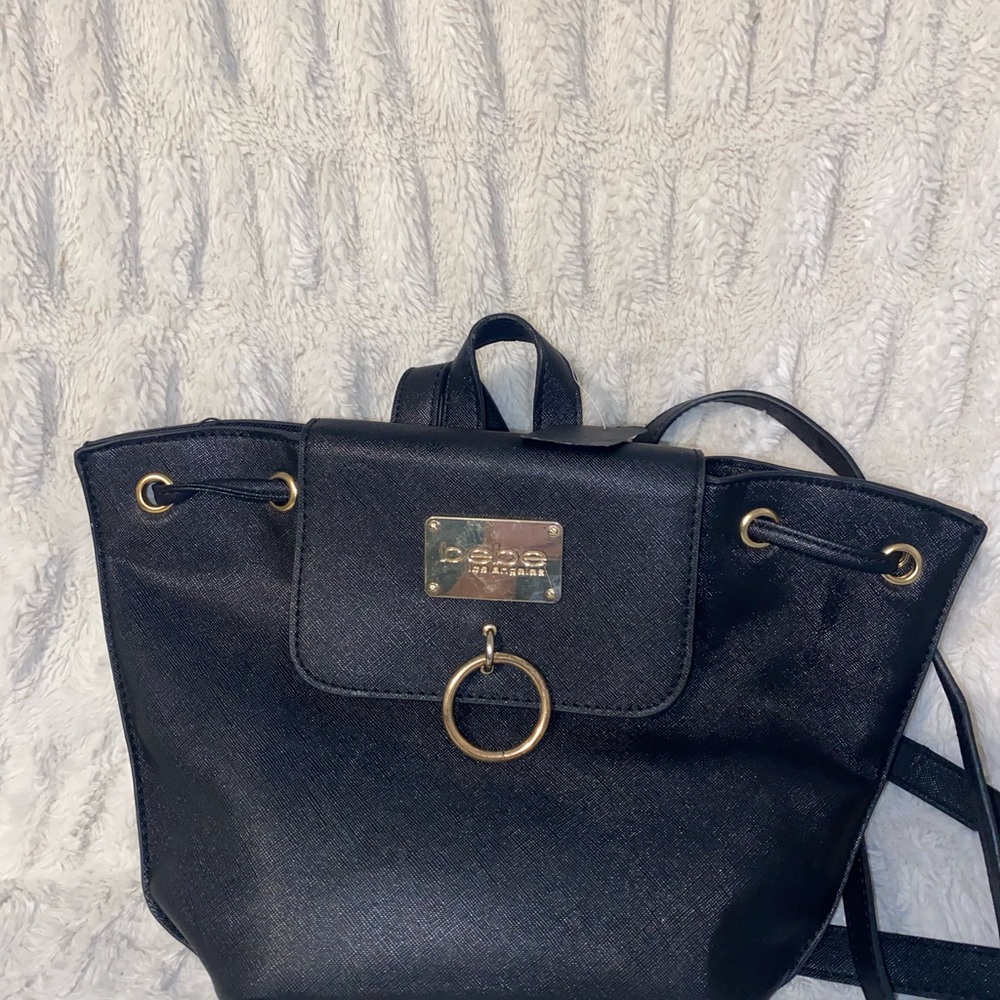 Bebe Black Backpack with Sleek Design and Versatile Style